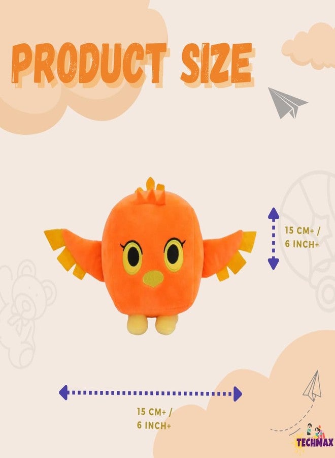 TechMax Solution Cute Square Fire Bird Plush Soft Toy - Image 2